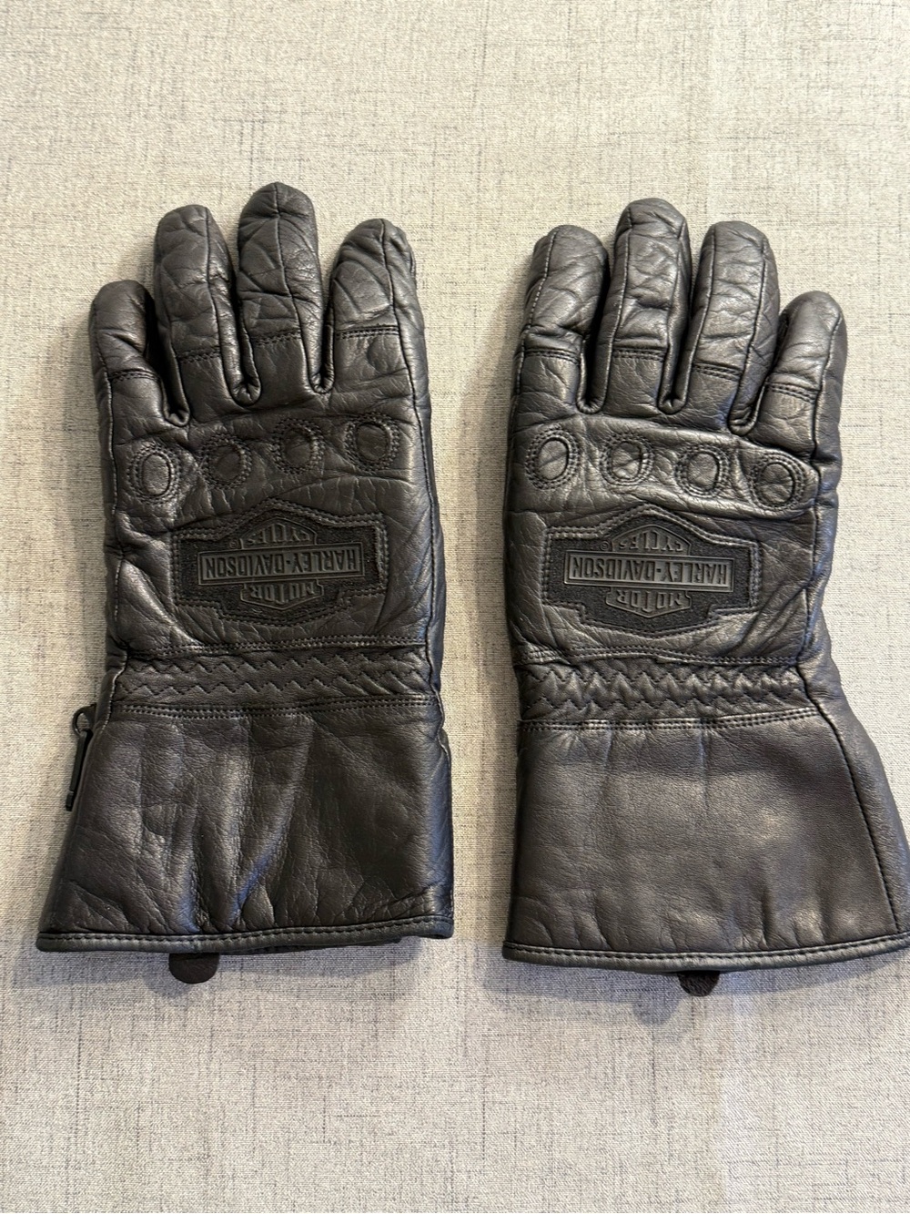 Vtg Harley-Davidson Men's Windshielder Leather Gauntlet Gloves Large 98158-95VM